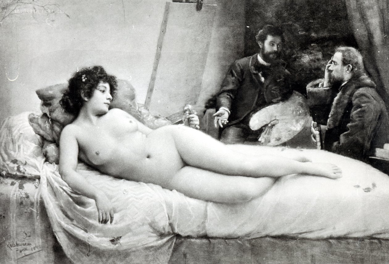 Emile Zola (1840-1902) v umělcově ateliéru, 1891 od Julius C. Rolshoven