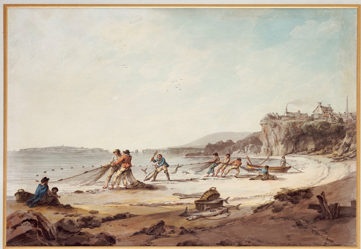 A Drawnet v Tenby, 1795 od Julius Caesar Ibbetson