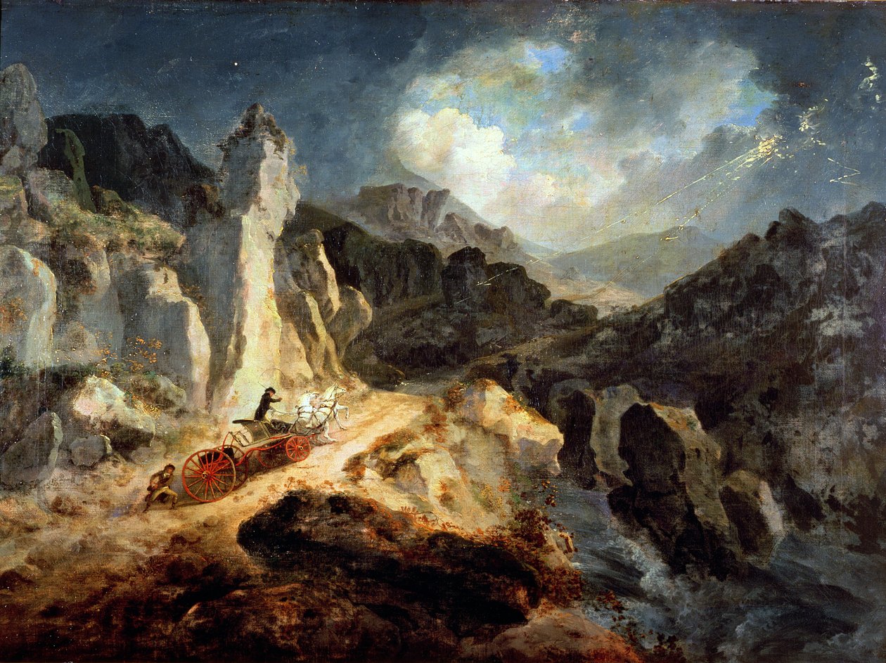 Phaeton v bouřce od Julius Caesar Ibbetson