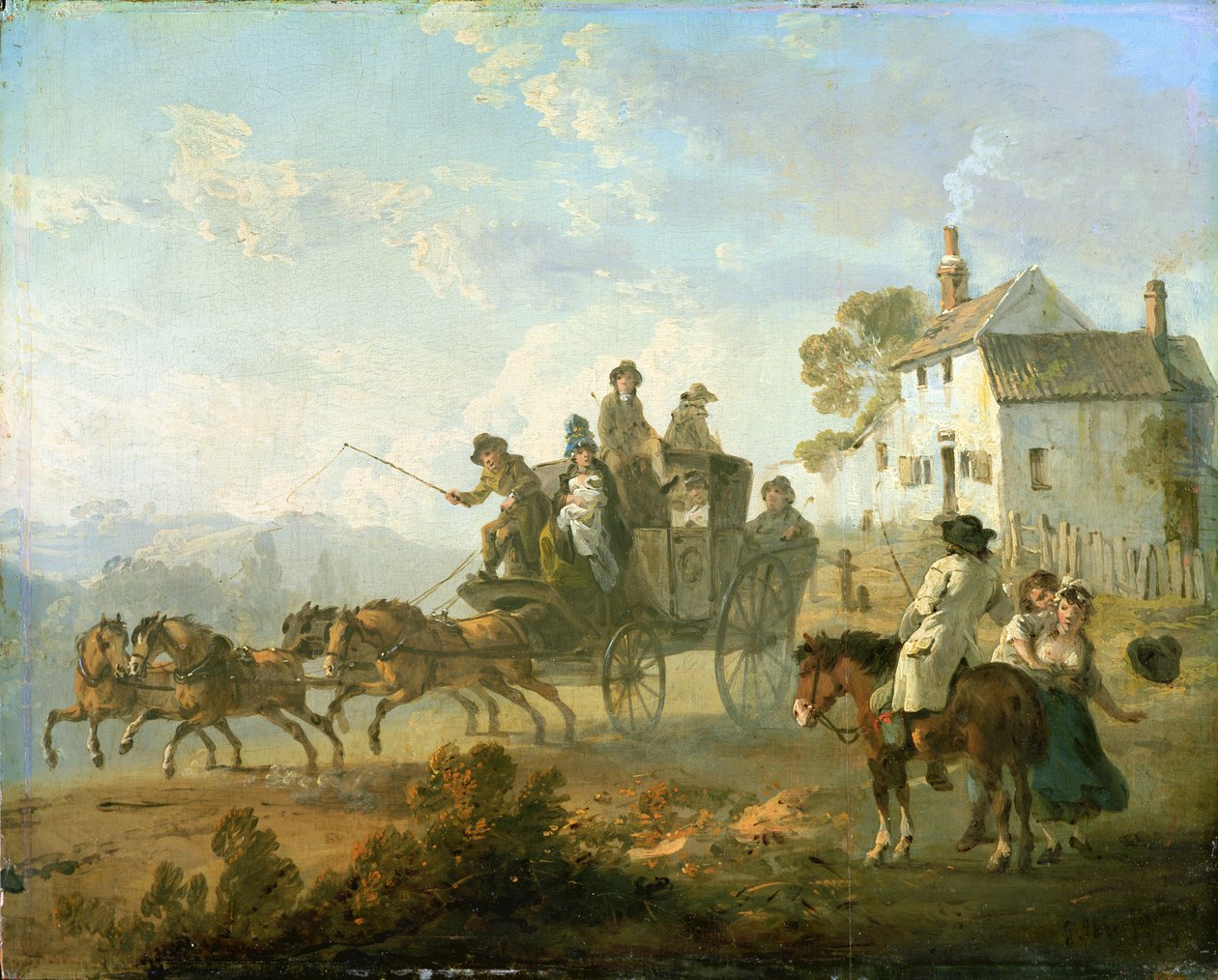 Dostavník na venkovské cestě, 1792 od Julius Caesar Ibbetson