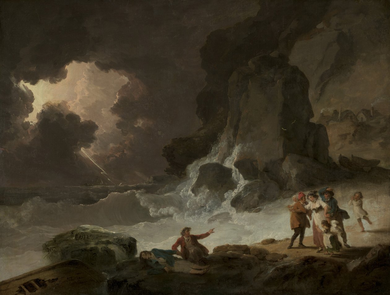Bouře za Isle of Wight, 90. léta 18. století od Julius Caesar Ibbetson