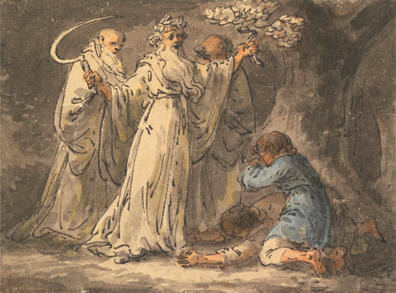 Řezání jmelí z něj druidy od Julius Caesar Ibbetson