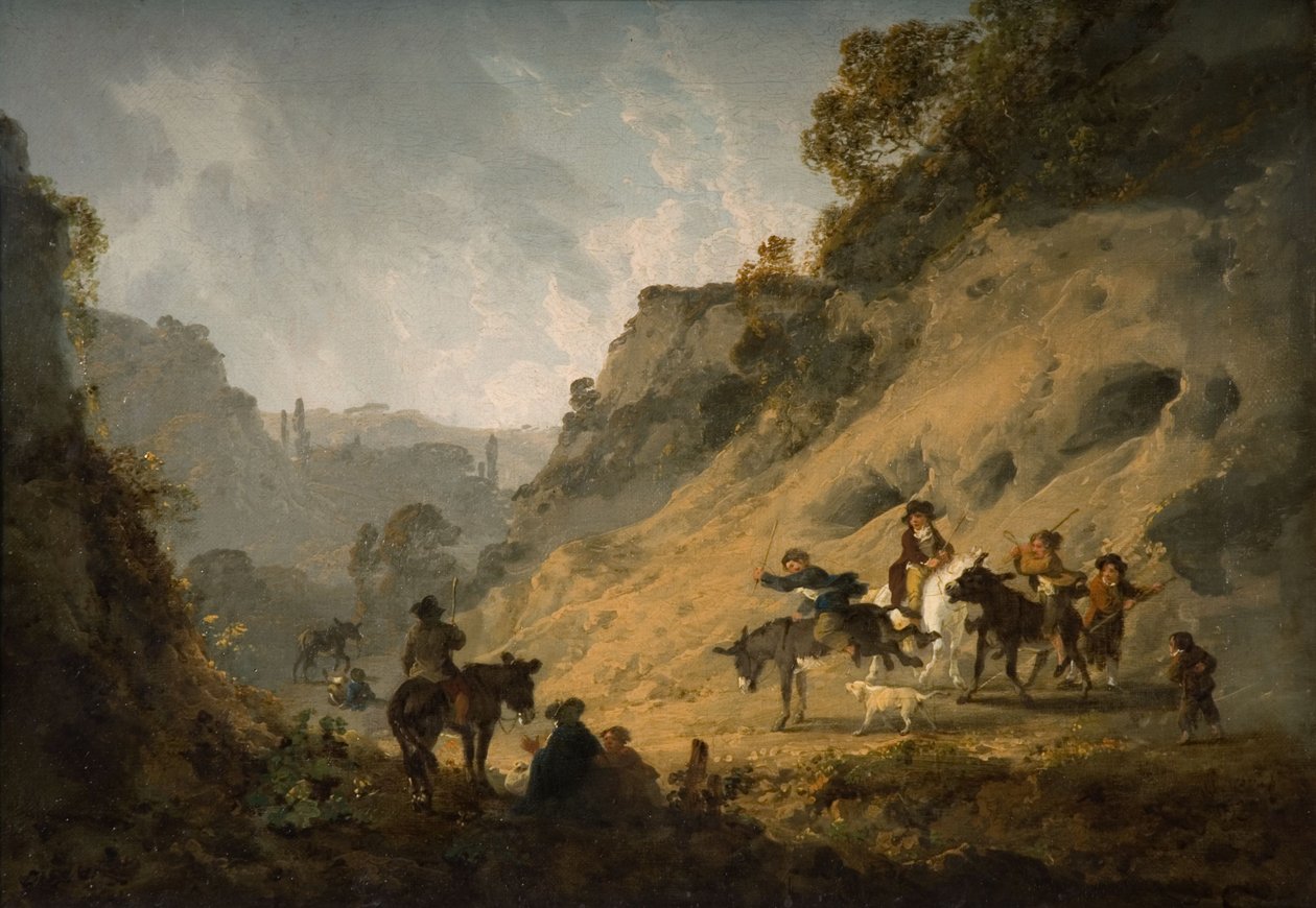 Gypsies with a Ass Race, 1792 od Julius Caesar Ibbetson