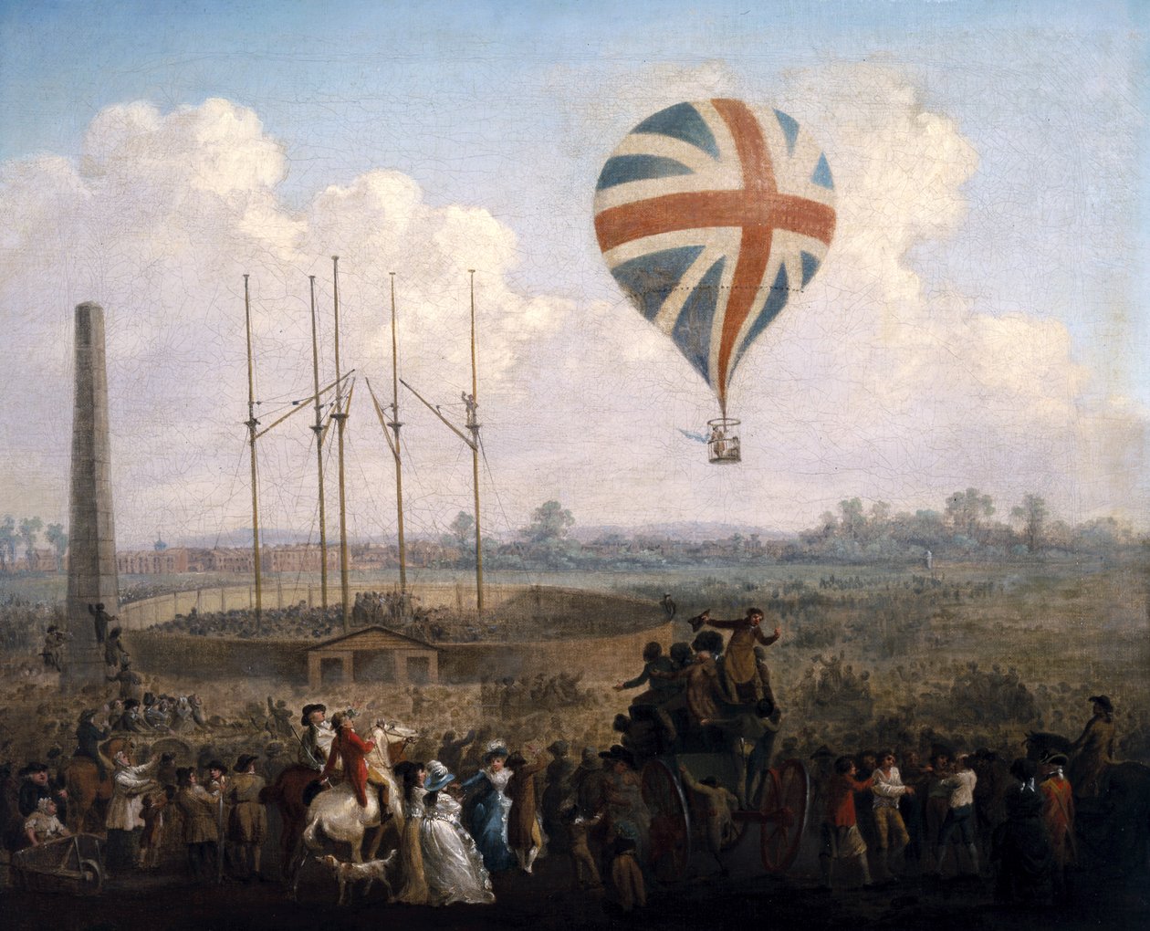 Pan Lunardis New Balloon, 29. června 1785 od Julius Caesar Ibbetson