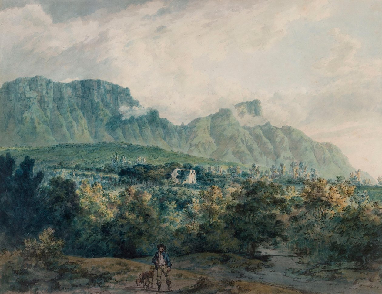 Undercliff, ostrov Wight od Julius Caesar Ibbetson