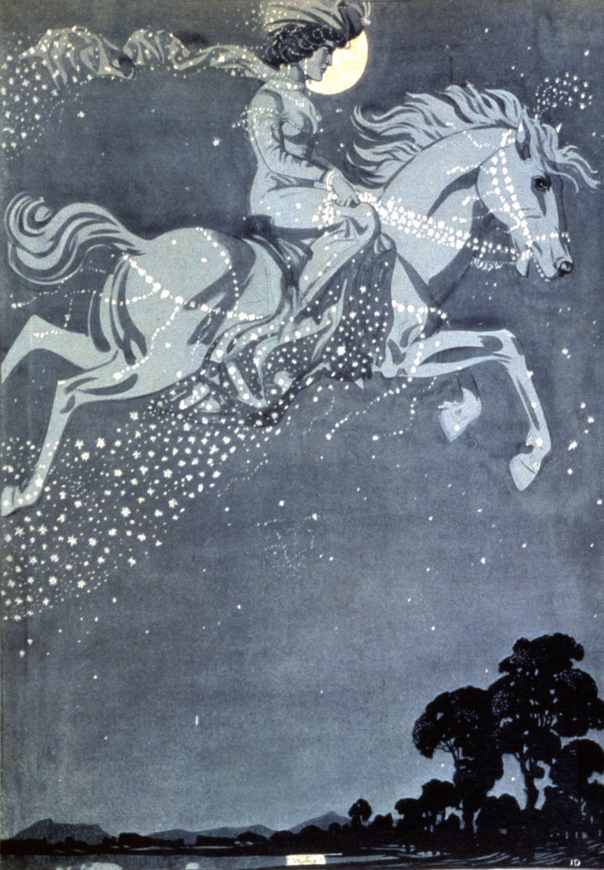 Noční chodec, konec 19. století (ilustrace) od Julius Diez