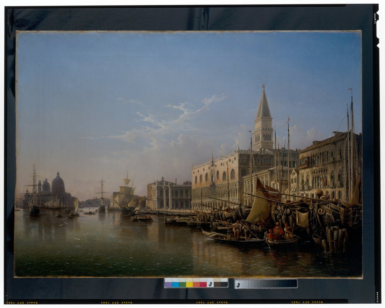 Benátky: Riva Degli Schiavoni, Pohled na západ s Punta Della Dogana od Julius Eduard Wilhelm Helfft