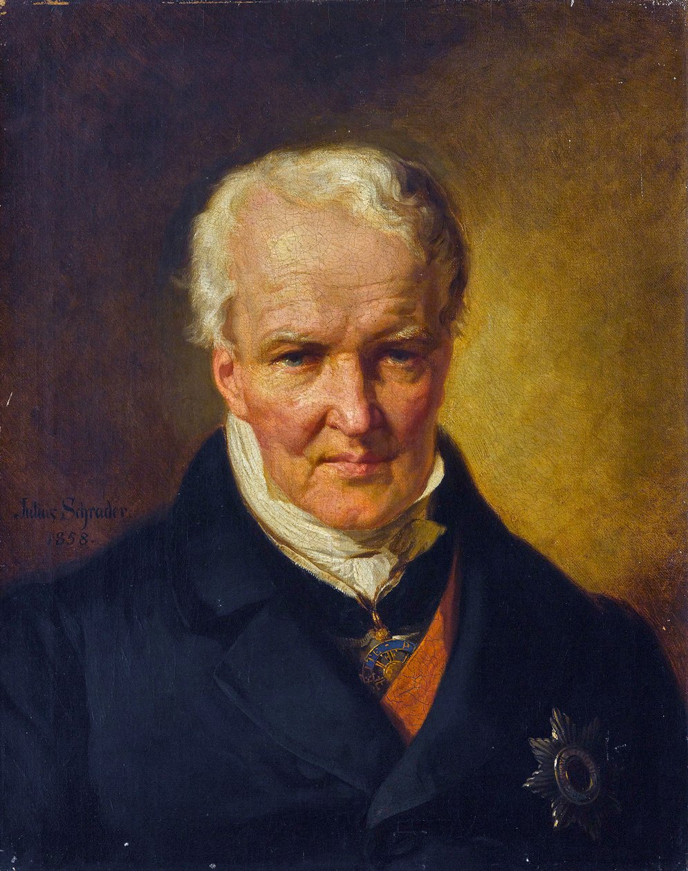 Portrét Alexandra (Alexandra) von Humboldta (1769-1859) - Julius Schrader (1815-1900). Olej na plátně od Julius Friedrich Anton (after) Schrader