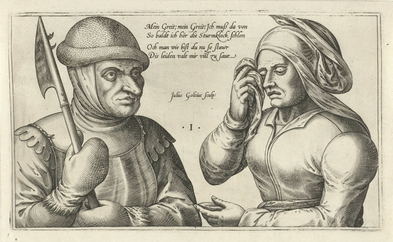 Rozloučení s vojákem Hříčky o vztahu mezi mužem a ženou (název seriálu) od Julius Goltzius
