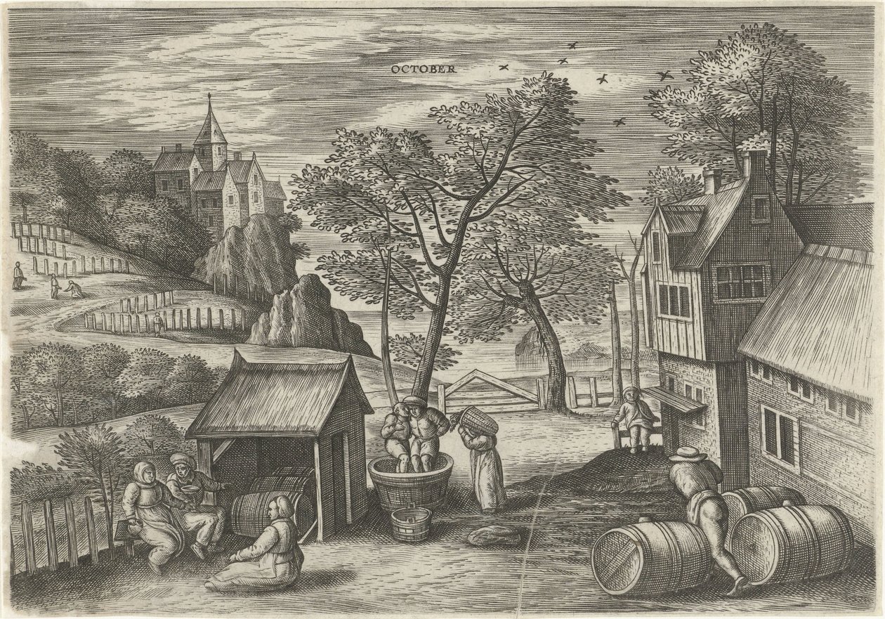 říjen říjen (název na objektu) Dvanáct měsíců (název série) od Julius Goltzius