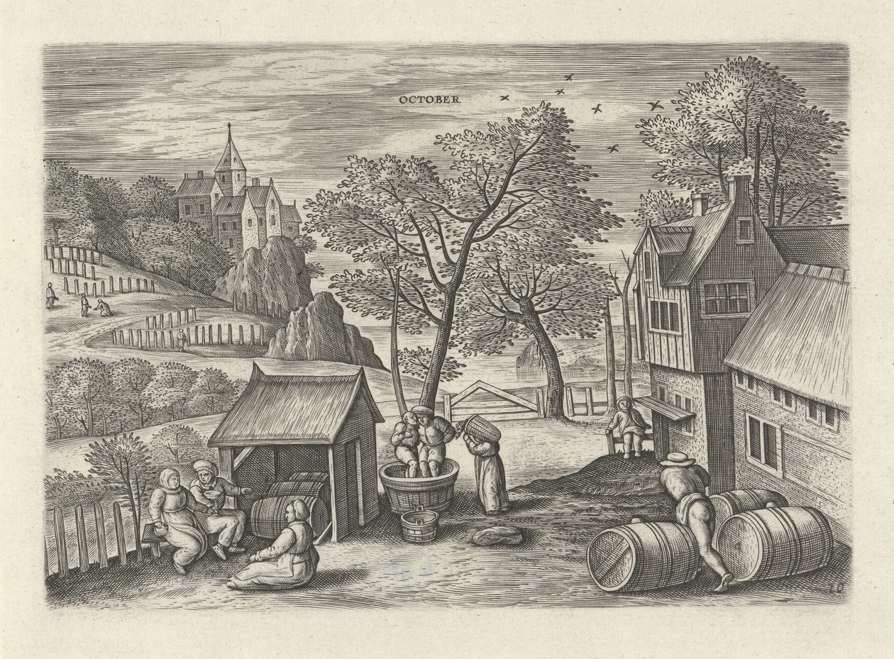říjen říjen (název na objektu) Dvanáct měsíců (název série) od Julius Goltzius