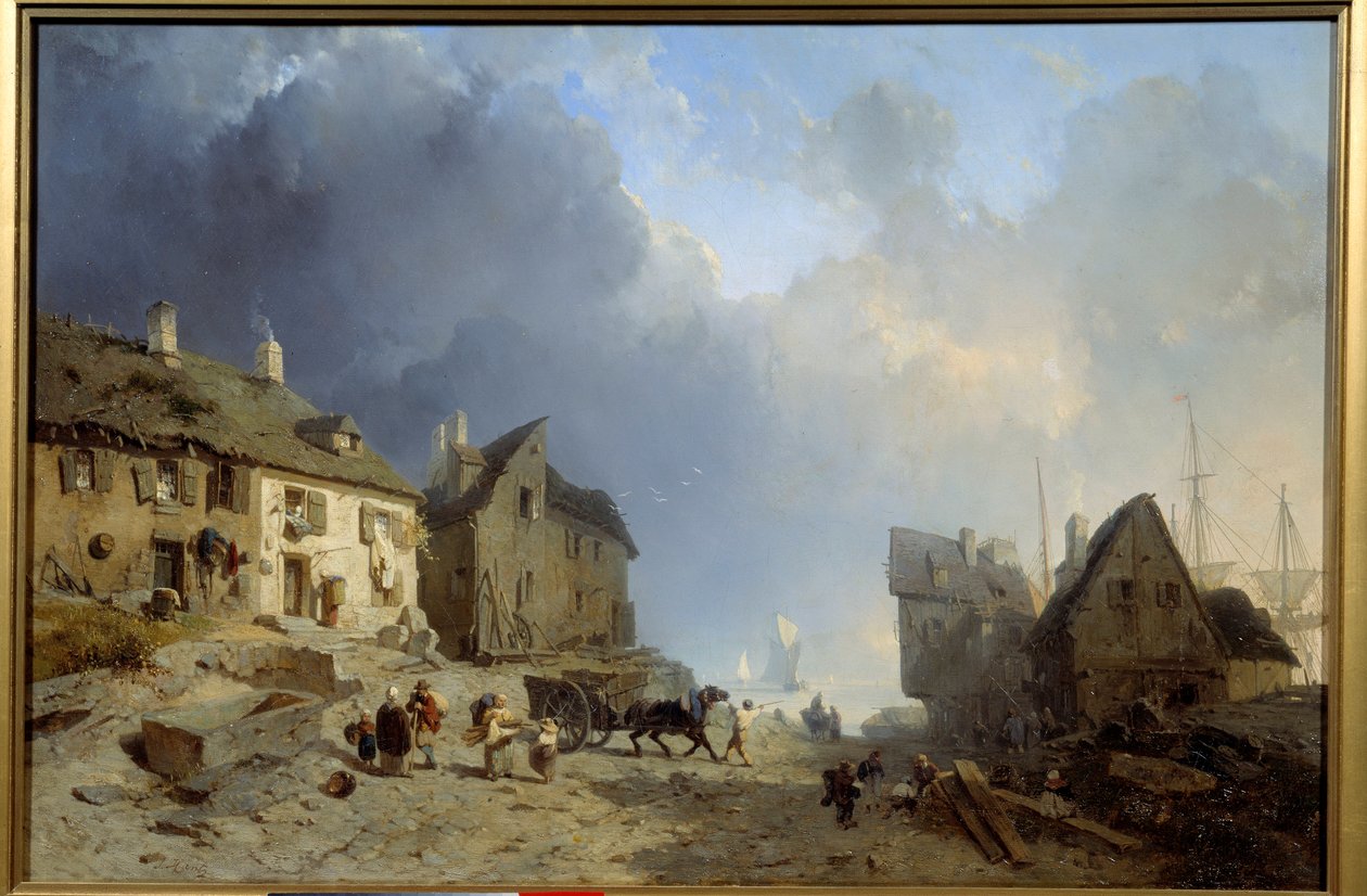 Přenášení palety v Dieppe Malba od Julese Hintze (1805-1862) 1850 Roanne Musee Joseph Dechelette od Julius Hintz