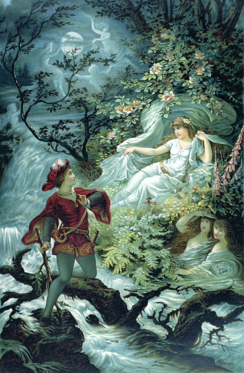 Rytíř Hulbrand s Undine, ilustrace k příběhu 