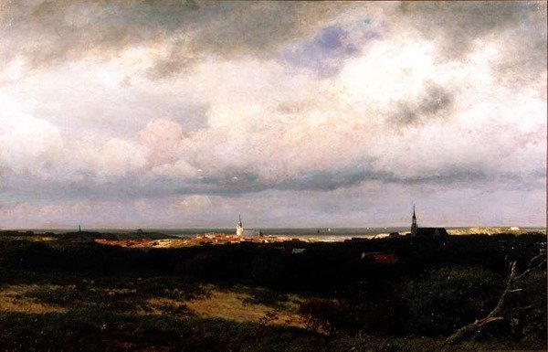 Pohled na pobřeží poblíž Haagu od Julius Jacobus de Sande Bakhuizen