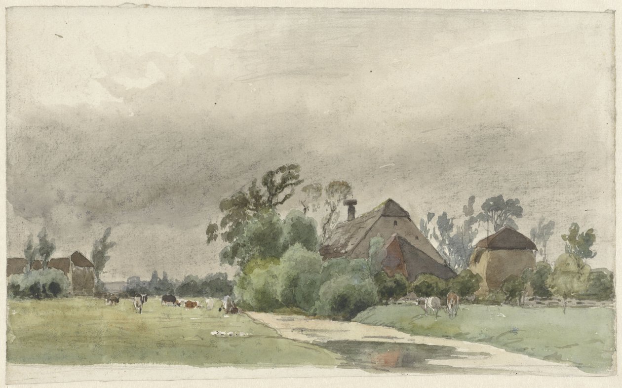 Plachta vedoucí na farmu od Julius Jacobus van de Sande Bakhuyzen