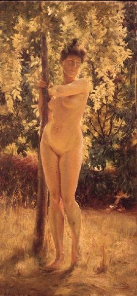 Ženský akt pod stinným stromem od Julius Leblanc Stewart