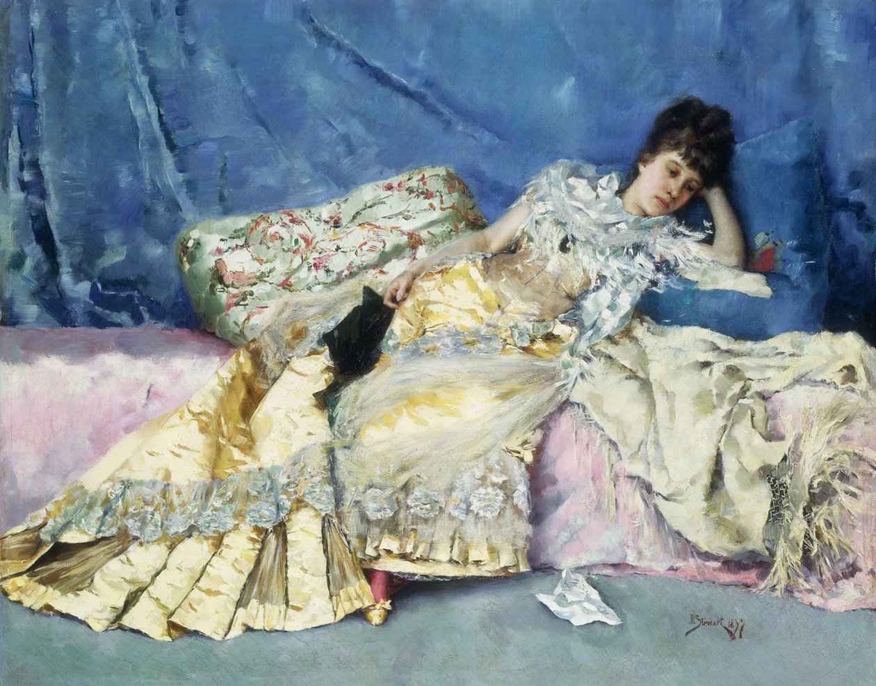 Dáma na divanu, 1877 od Julius Leblanc Stewart