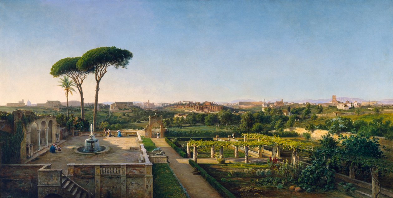 Pohled na Řím z Aventina, 1873 od Julius O. Montalant