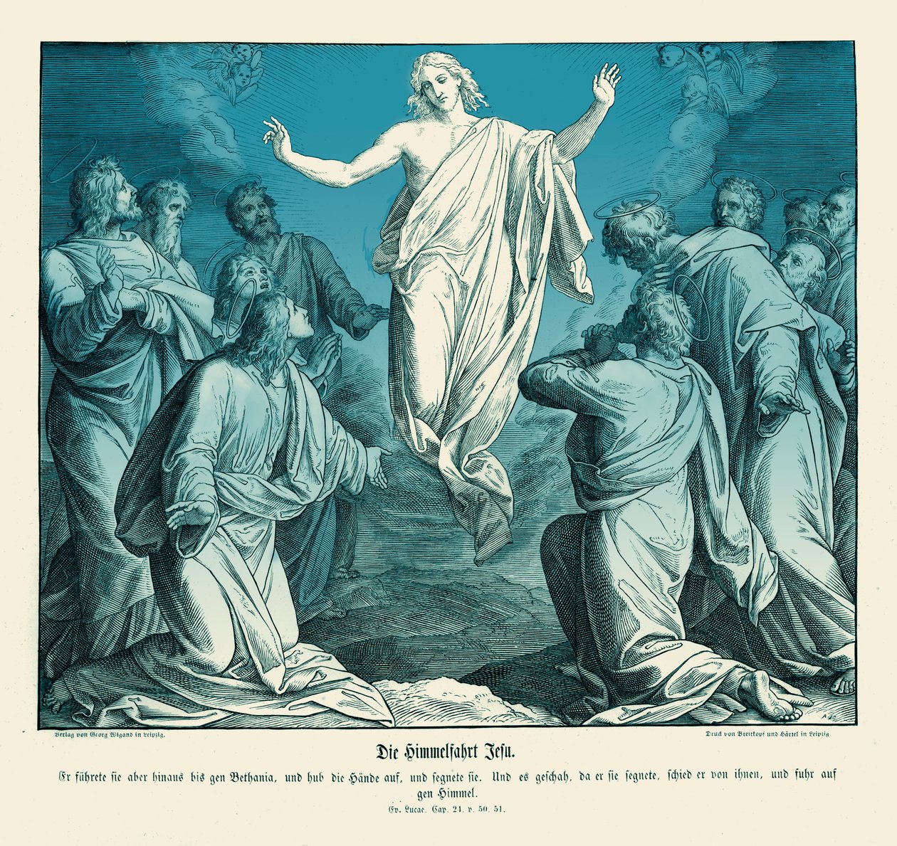Nanebevstoupení Krista, Lukášovo evangelium od Julius Schnorr von Carolsfeld