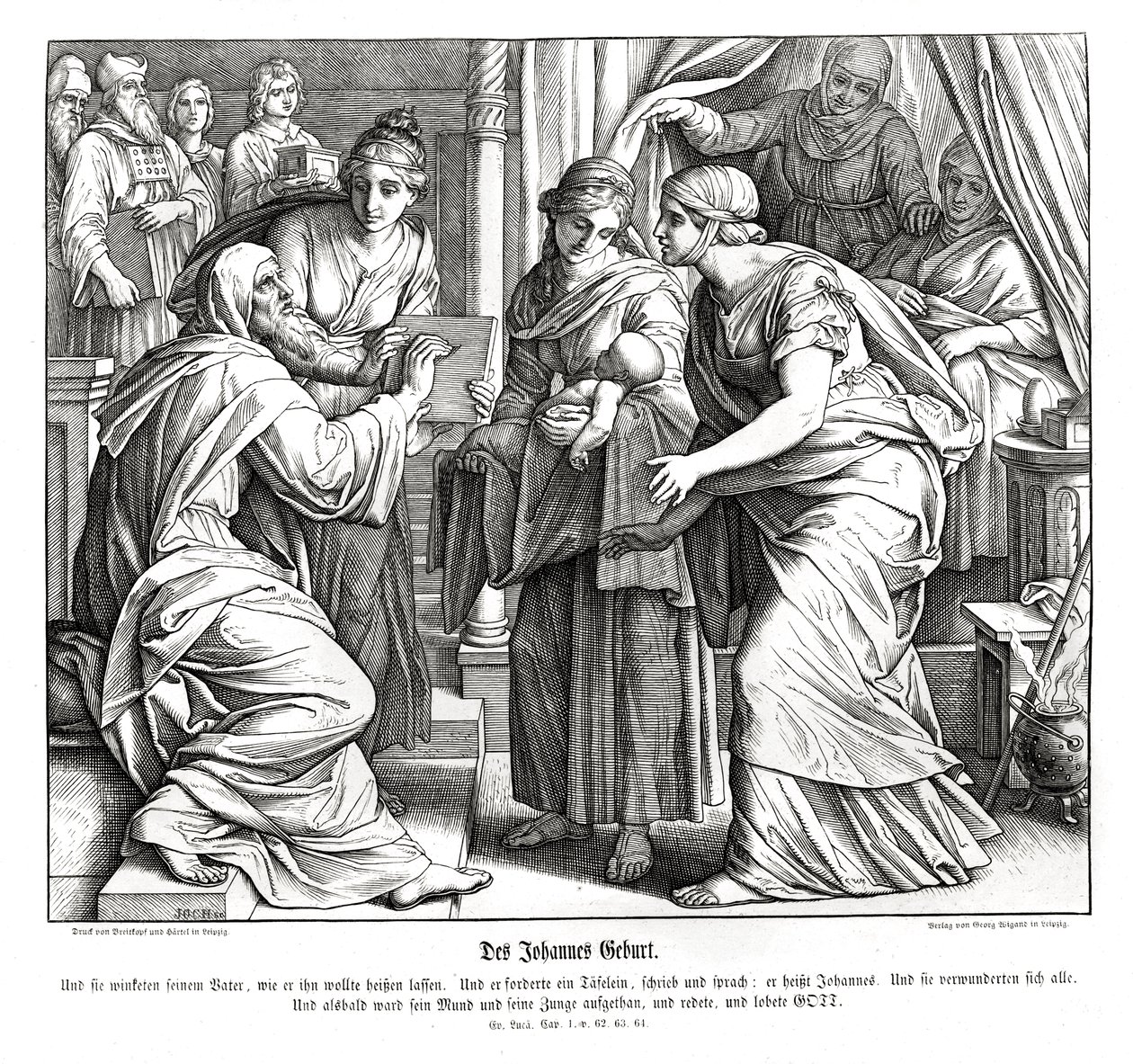 Narození Jana, Lukášovo evangelium od Julius Schnorr von Carolsfeld
