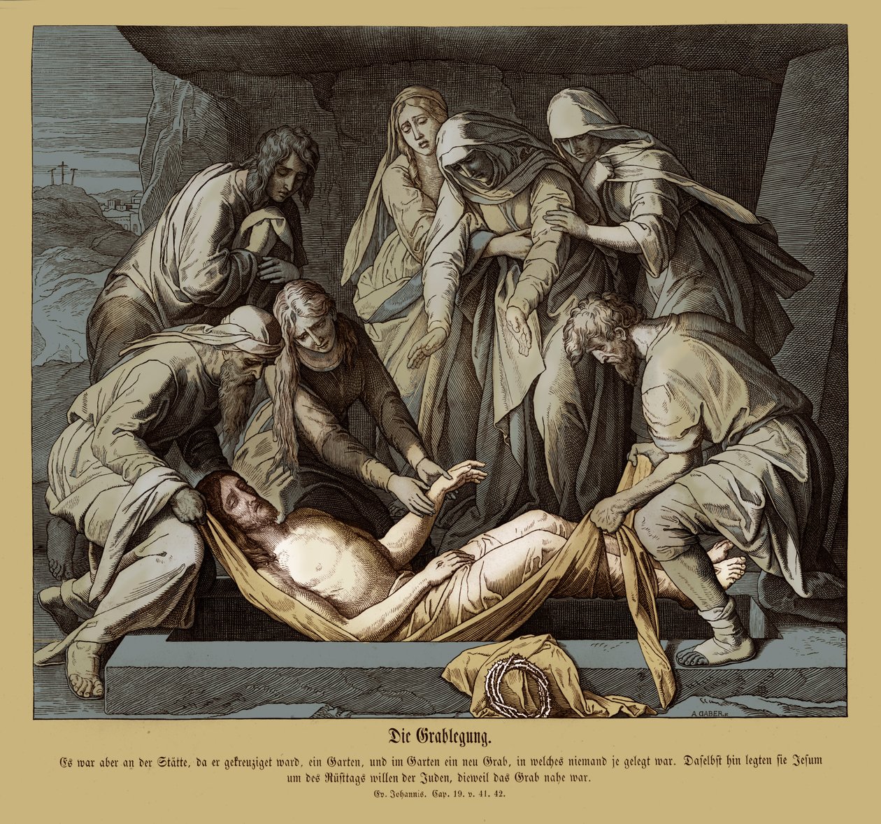 Pohřeb Ježíše, Janovo evangelium od Julius Schnorr von Carolsfeld