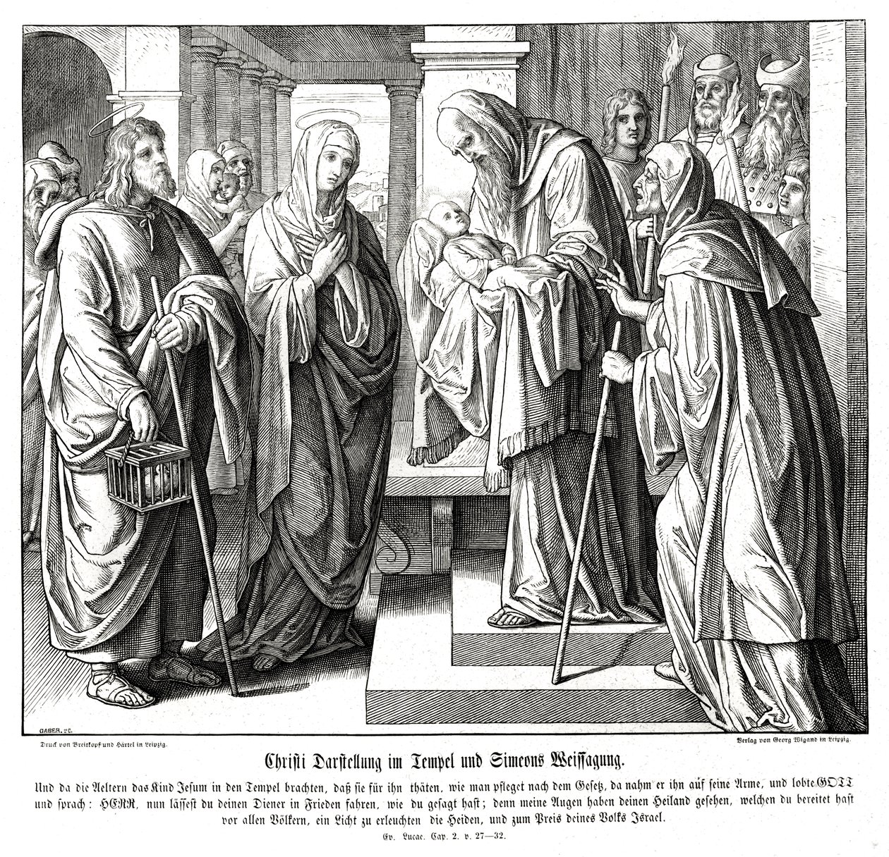 Kristus je představen v chrámu, Lukášovo evangelium od Julius Schnorr von Carolsfeld