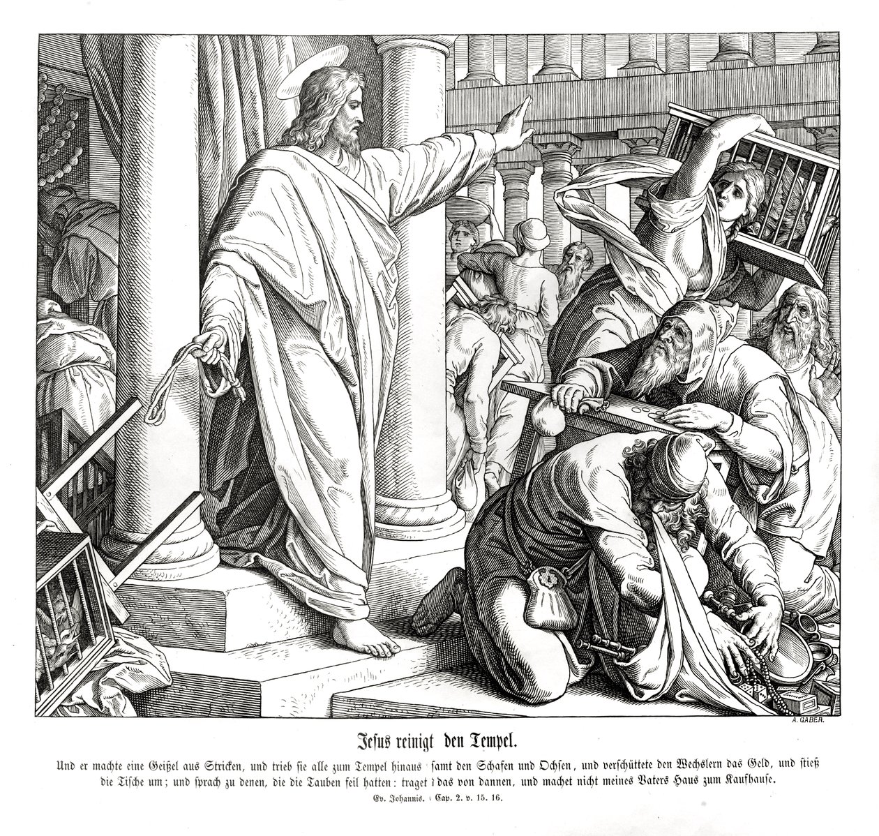 Čištění chrámu, Janovo evangelium od Julius Schnorr von Carolsfeld