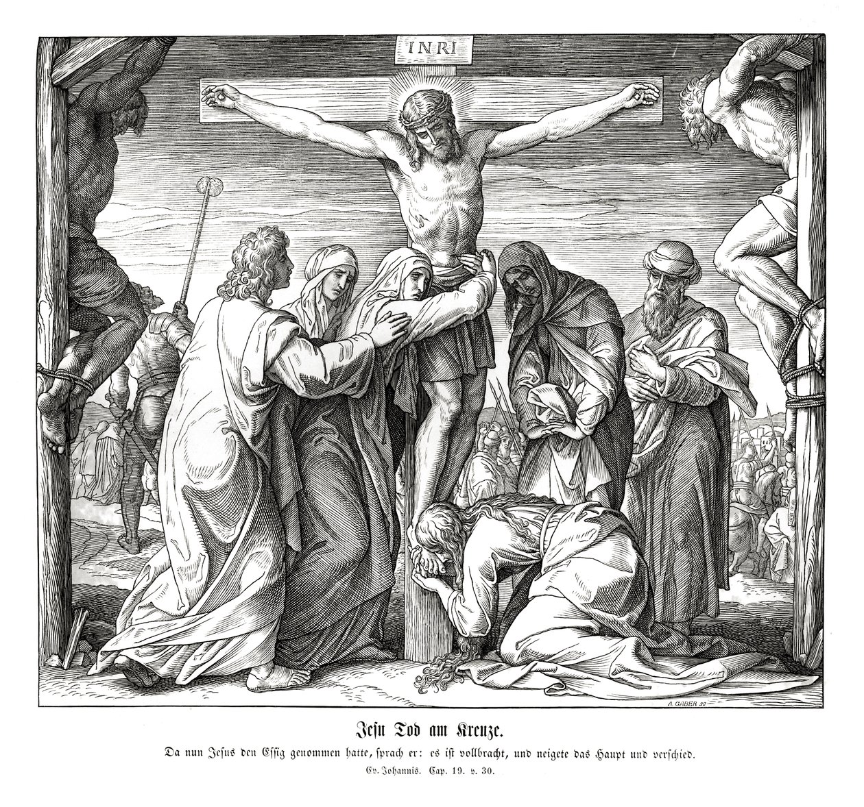 Smrt Ježíše na kříži, Janovo evangelium od Julius Schnorr von Carolsfeld