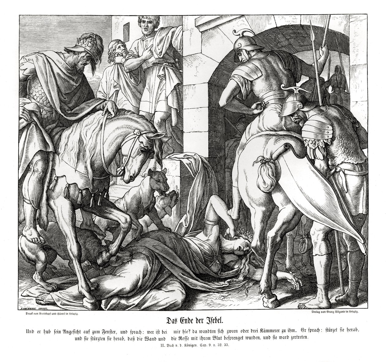 Smrt Jezábel, 2 králové od Julius Schnorr von Carolsfeld