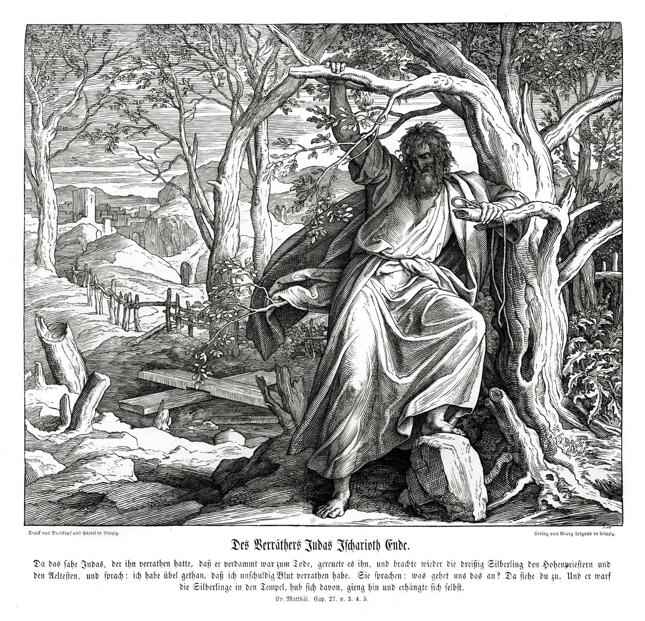 Smrt Jidáše Iškariotského, Matoušovo evangelium od Julius Schnorr von Carolsfeld