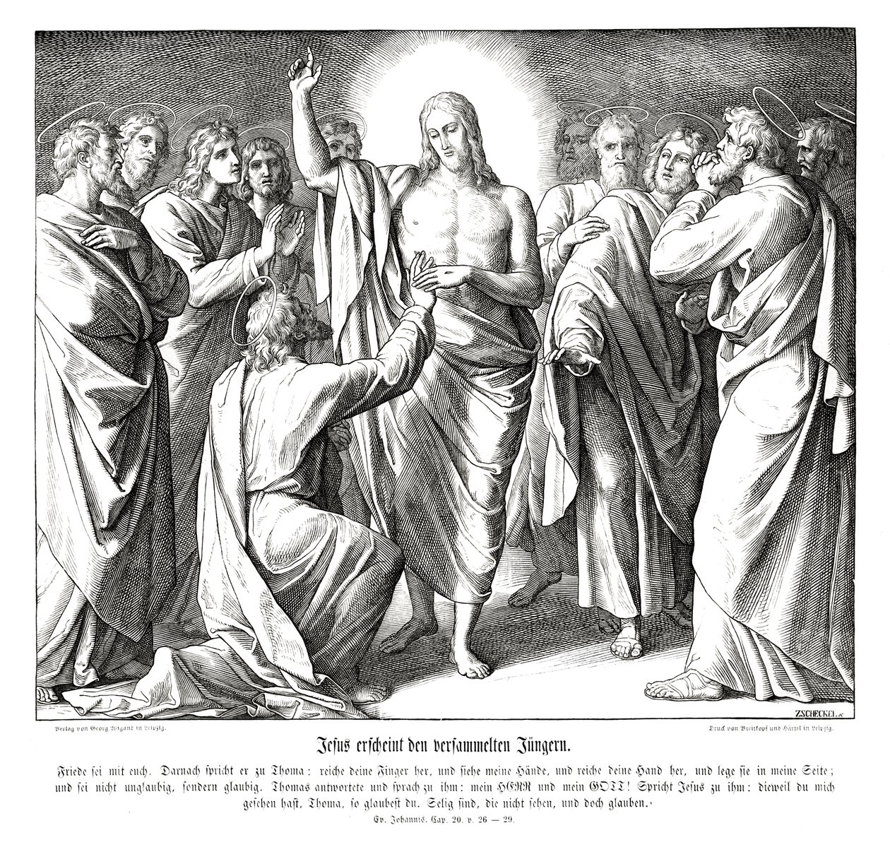Pochybující Tomáš, Janovo evangelium od Julius Schnorr von Carolsfeld