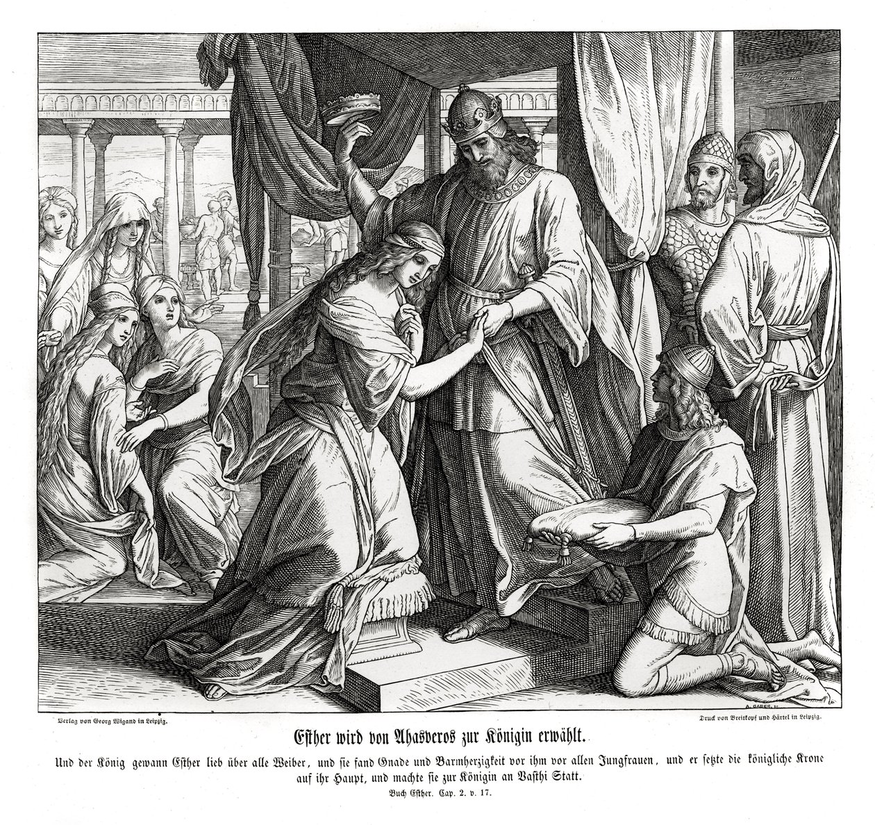 Esther se stala královnou, Esther od Julius Schnorr von Carolsfeld