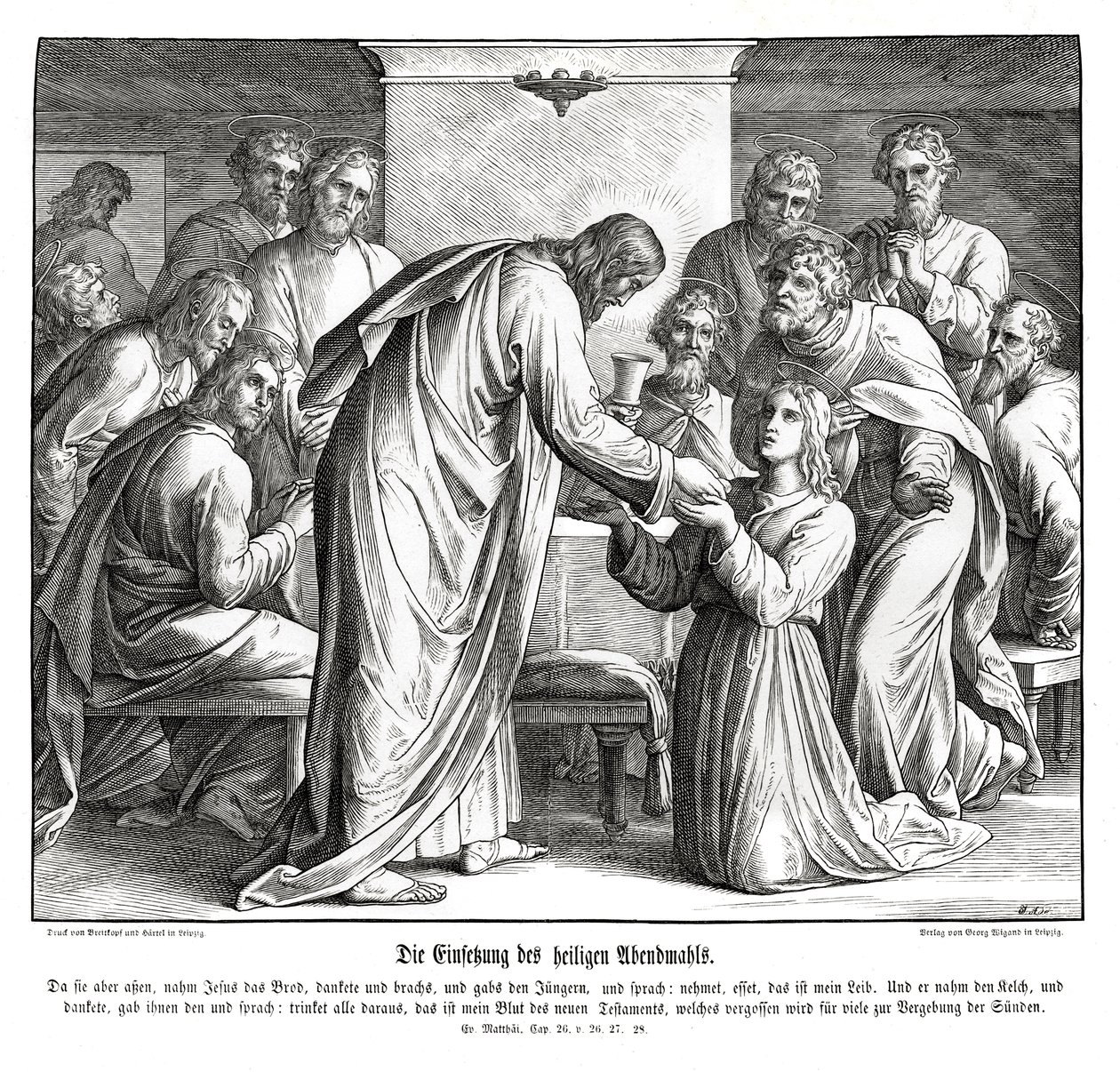 Eucharistie, Matoušovo evangelium od Julius Schnorr von Carolsfeld