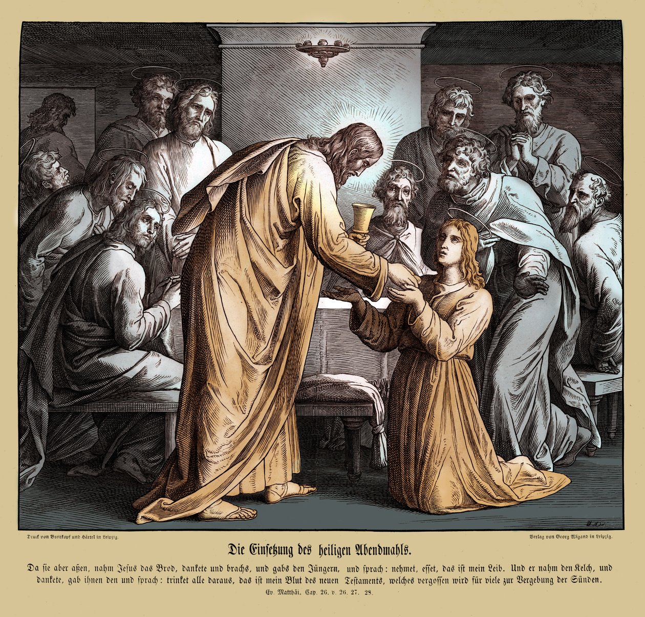 Eucharistie, Matoušovo evangelium od Julius Schnorr von Carolsfeld