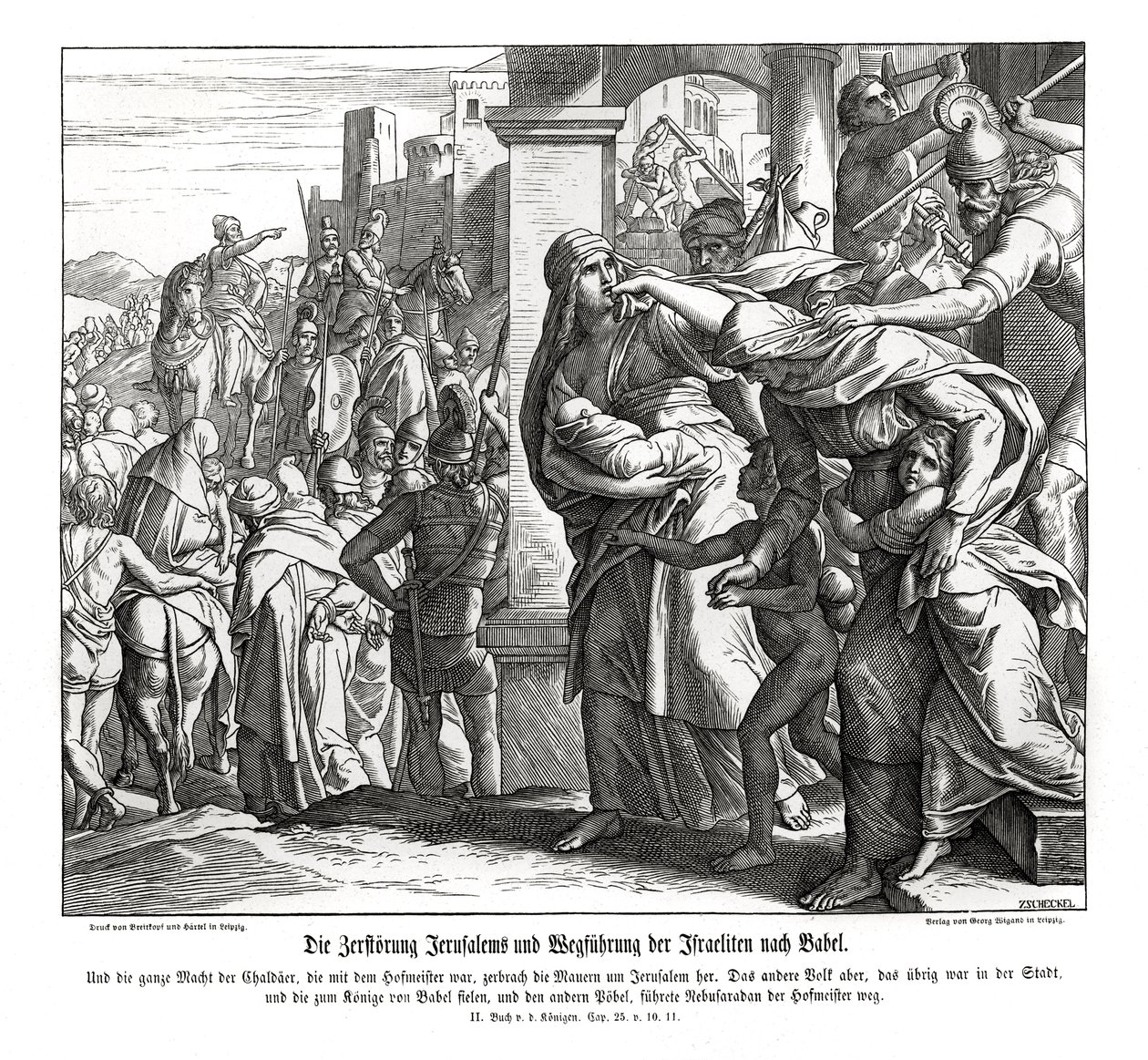 Pád Jeruzaléma, 2 králové od Julius Schnorr von Carolsfeld