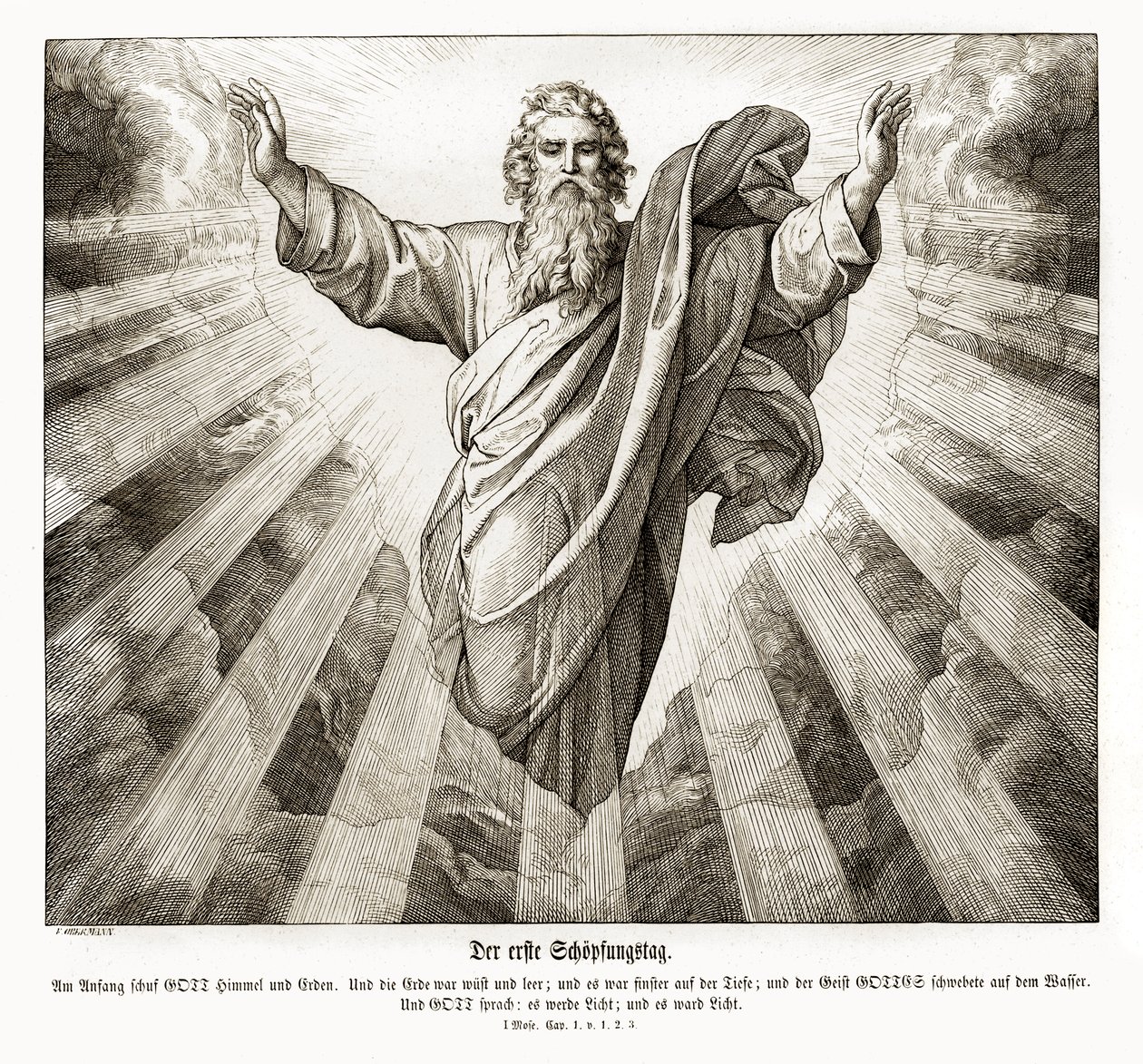 První den stvoření, Genesis od Julius Schnorr von Carolsfeld