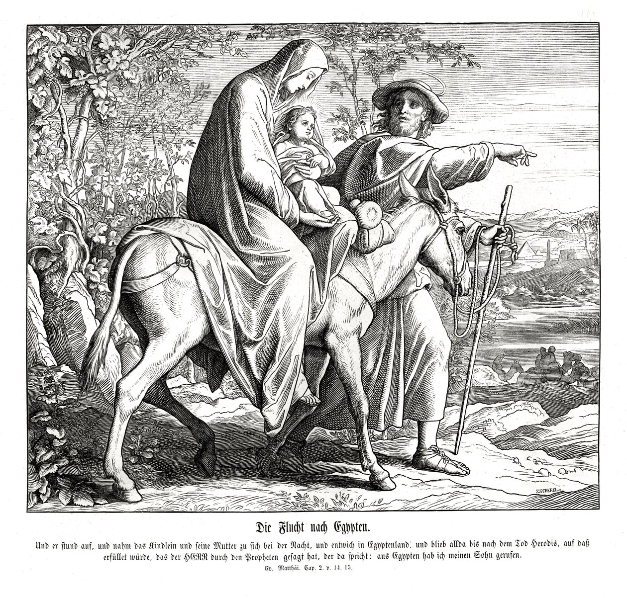 Útěk do Egypta, Matoušovo evangelium od Julius Schnorr von Carolsfeld