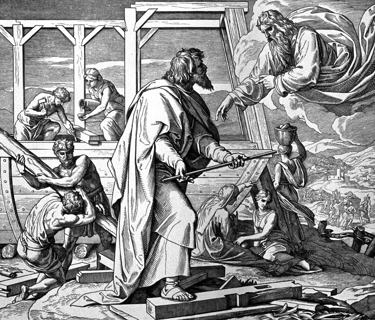 Bůh varuje Noeho před potopou od Julius Schnorr von Carolsfeld