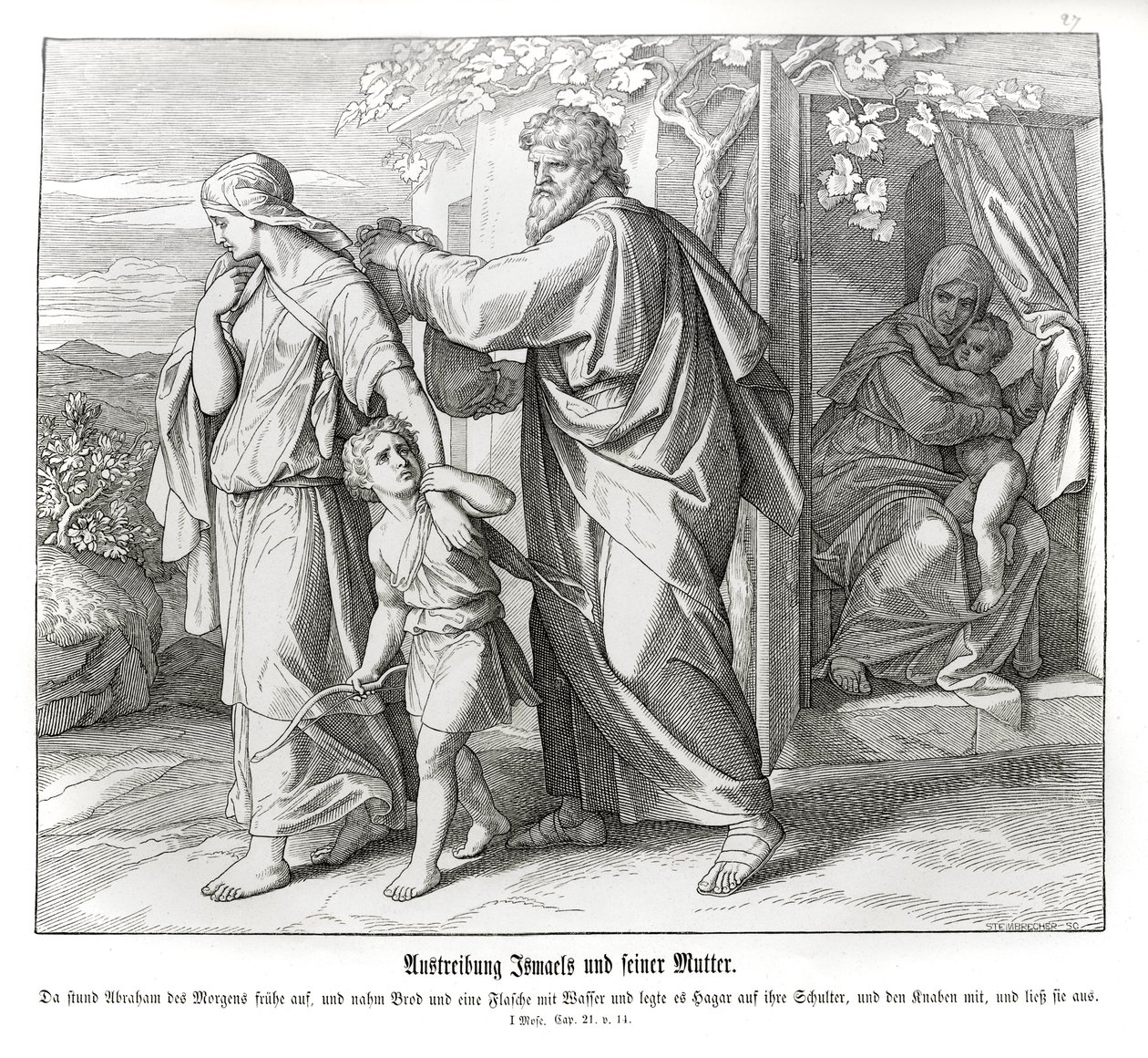 Hagar a Ismael jsou posláni pryč, Genesis od Julius Schnorr von Carolsfeld