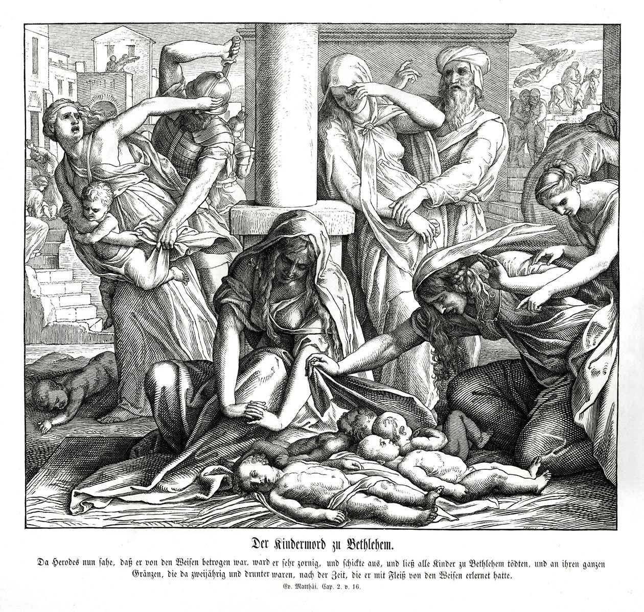 Herodes zabíjí děti, Matoušovo evangelium od Julius Schnorr von Carolsfeld