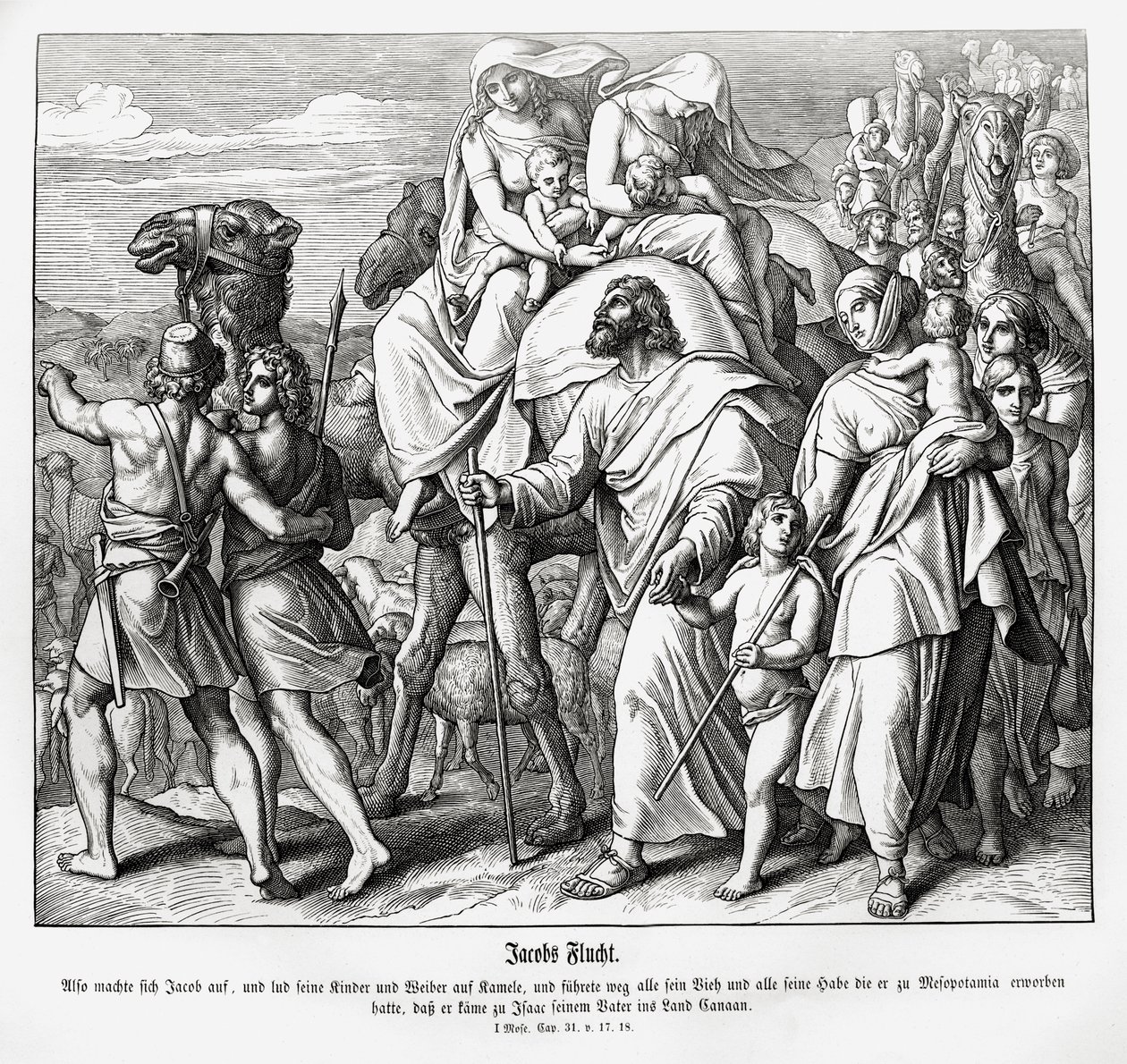 Jákobův let do Kanaánu, Genesis od Julius Schnorr von Carolsfeld