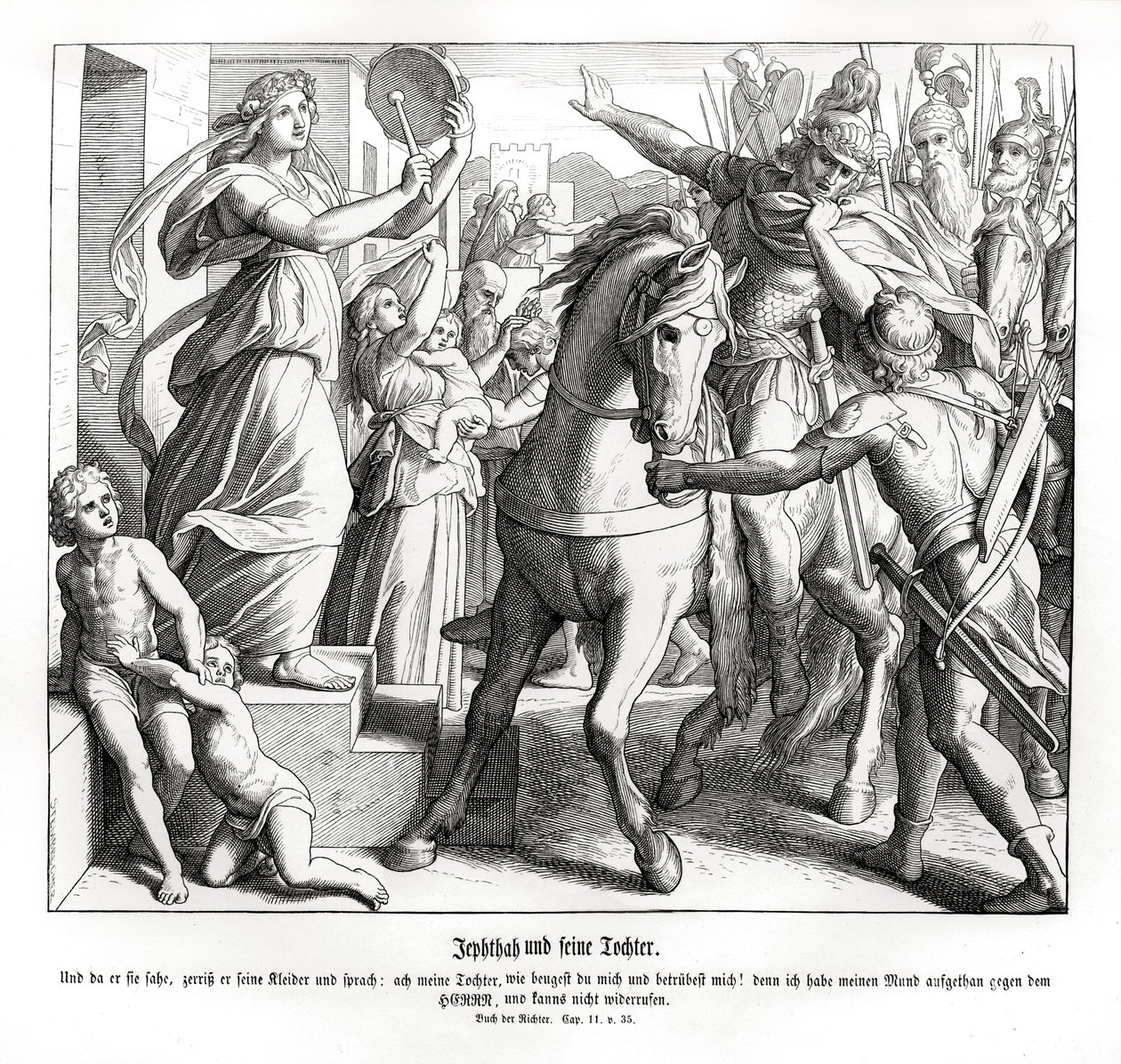 Jefta a jeho dcera, Soudci od Julius Schnorr von Carolsfeld
