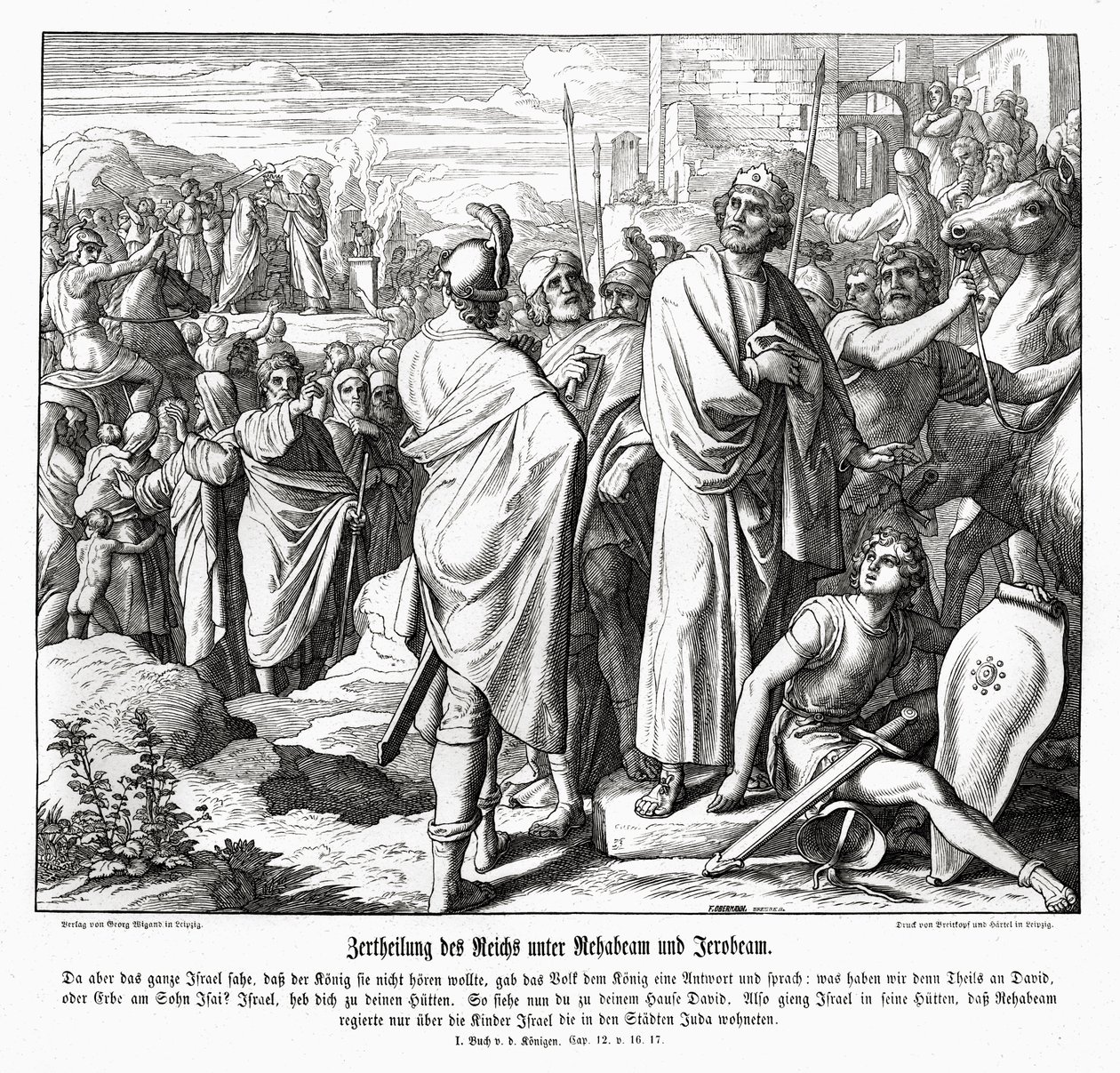 Jeroboám a Rechabeám od Julius Schnorr von Carolsfeld