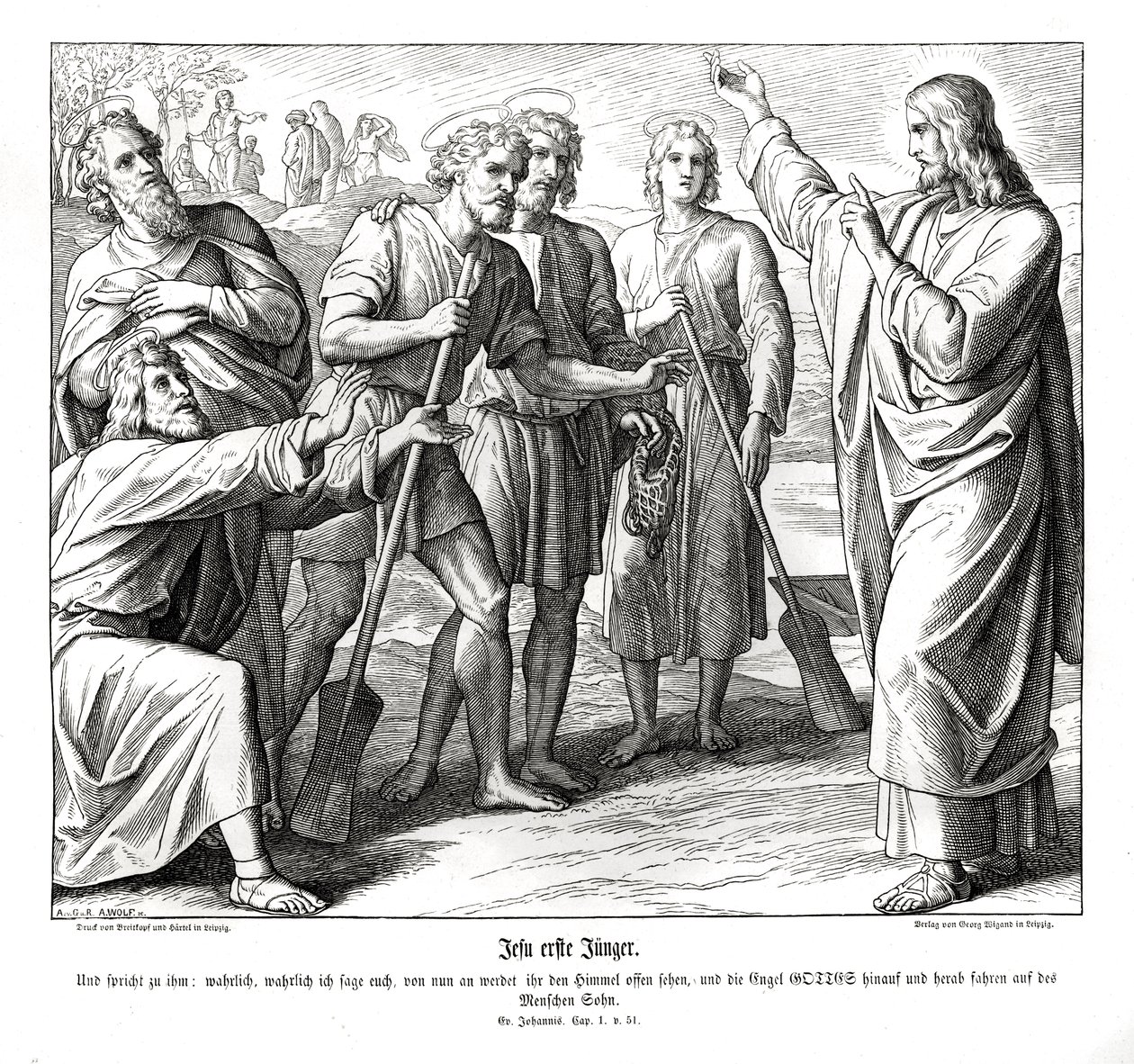 Ježíš a Nathaniel, Janovo evangelium od Julius Schnorr von Carolsfeld
