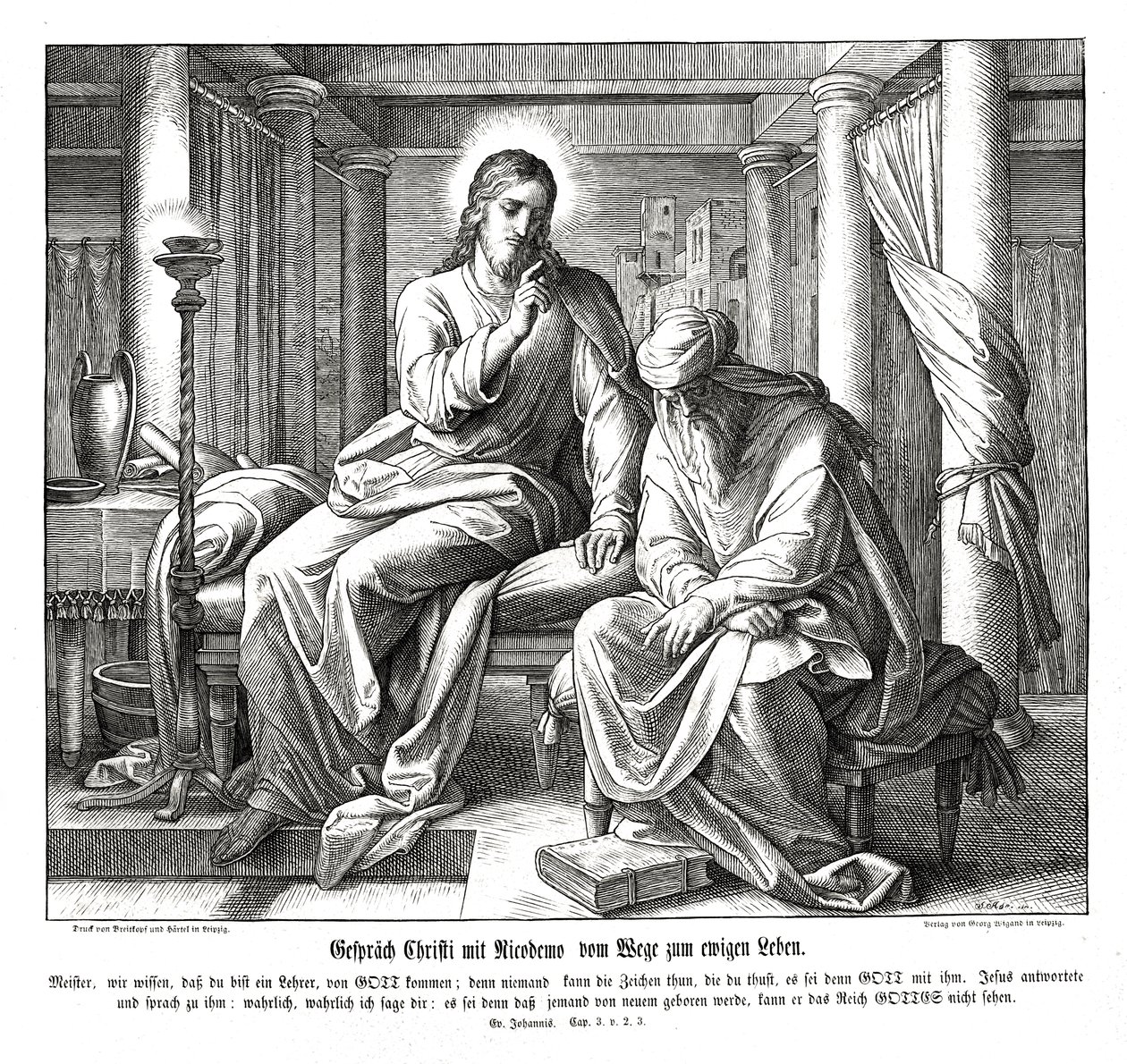 Ježíš a Nikodém, Janovo evangelium od Julius Schnorr von Carolsfeld