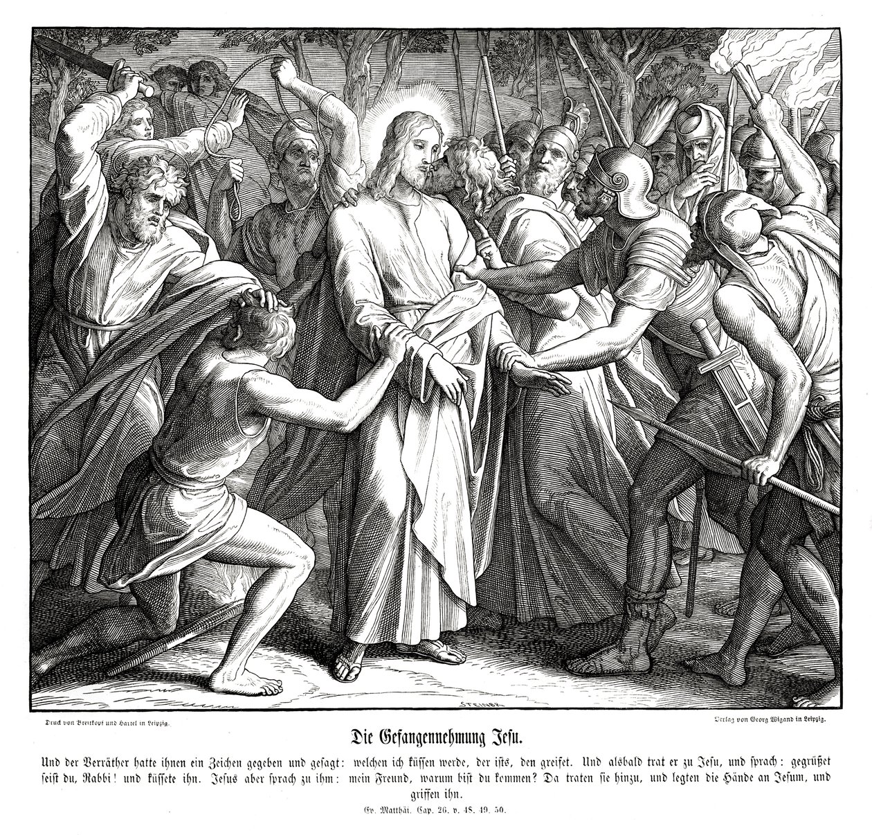 Ježíšova zrada, Matoušovo evangelium od Julius Schnorr von Carolsfeld
