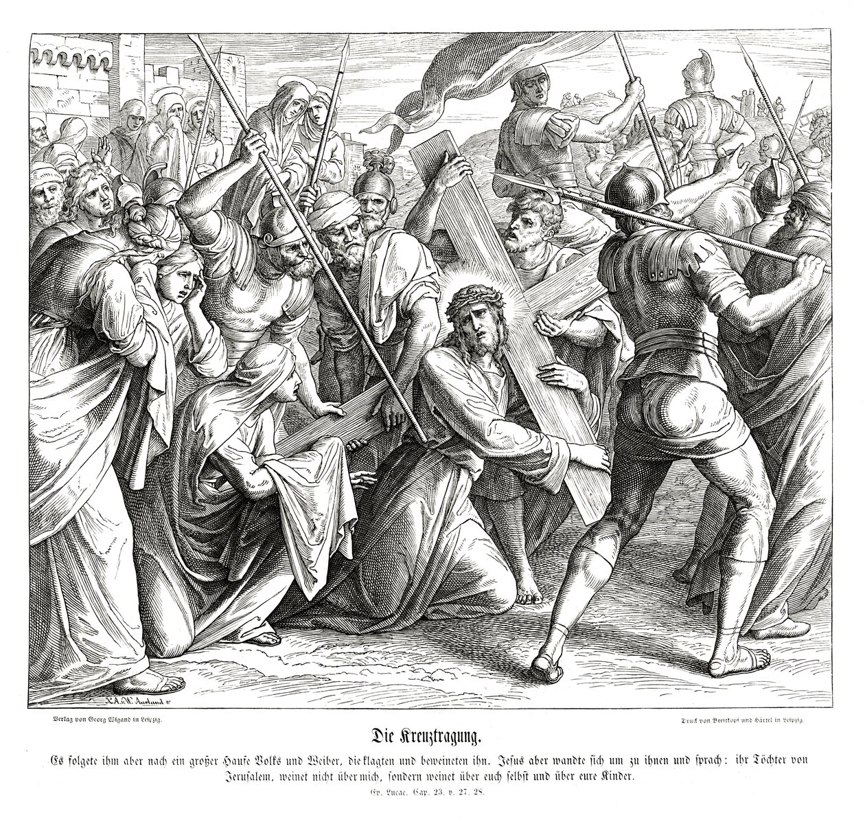 Ježíš nesoucí kříž, Lukášovo evangelium od Julius Schnorr von Carolsfeld