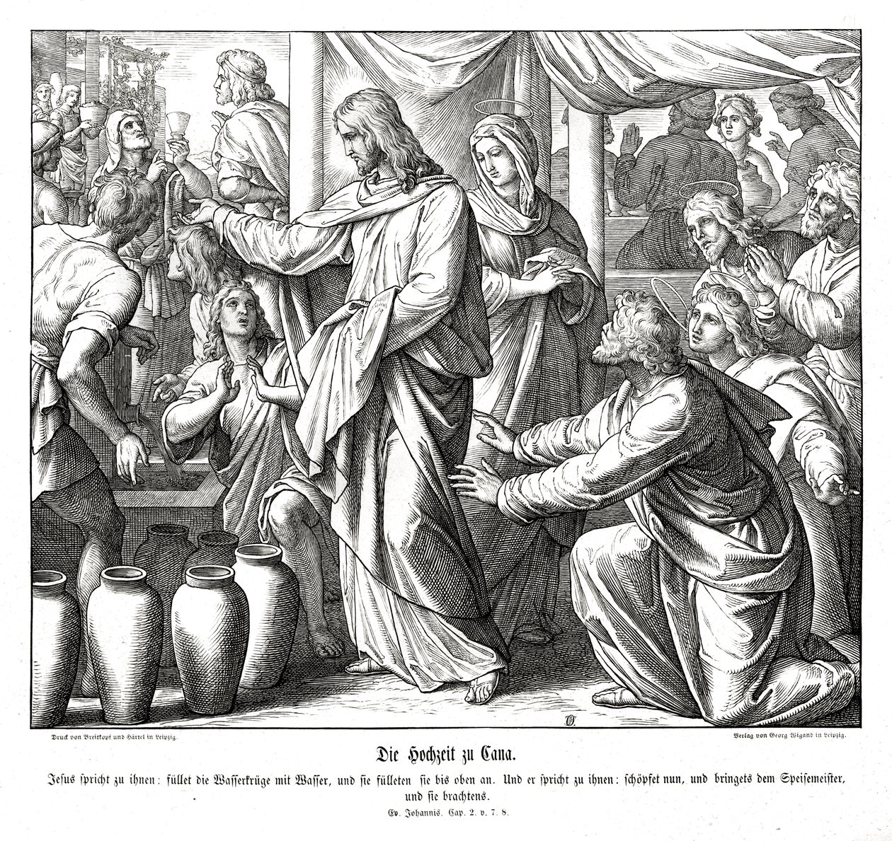 Ježíš mění vodu ve víno, Janovo evangelium od Julius Schnorr von Carolsfeld