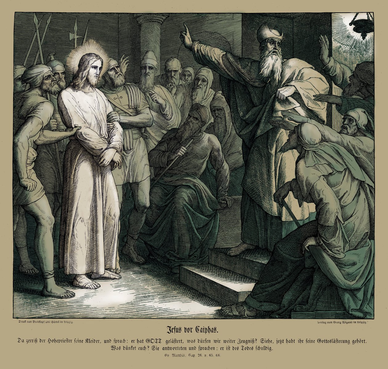 Ježíšův soud před Kaifášem, Matoušovo evangelium od Julius Schnorr von Carolsfeld