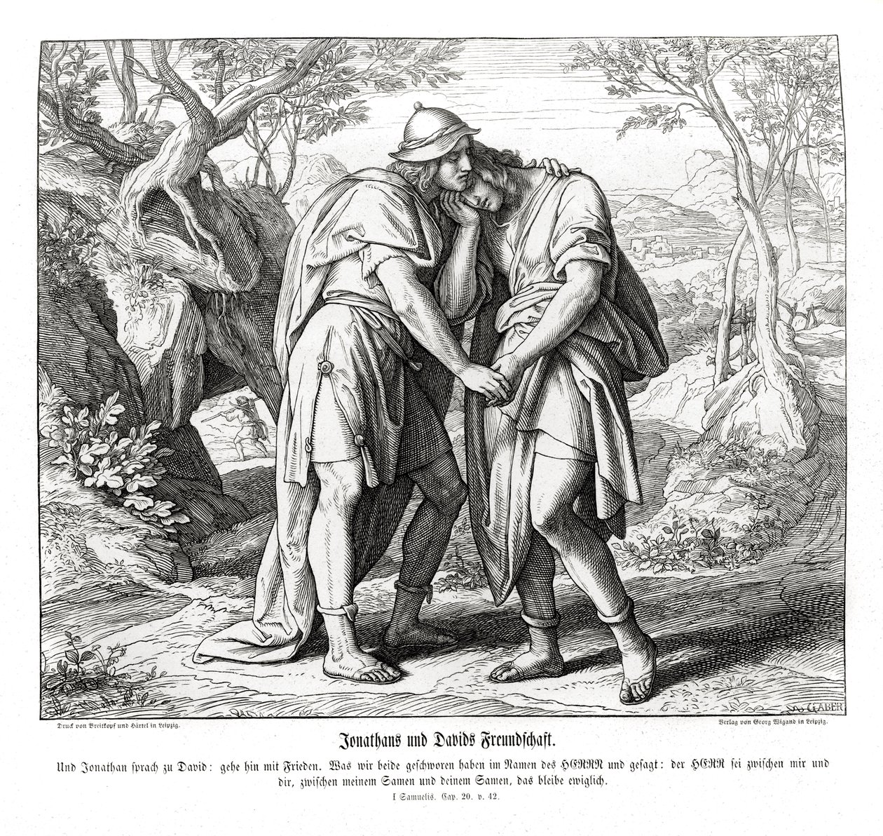 Přátelství Jonathana a Davida od Julius Schnorr von Carolsfeld
